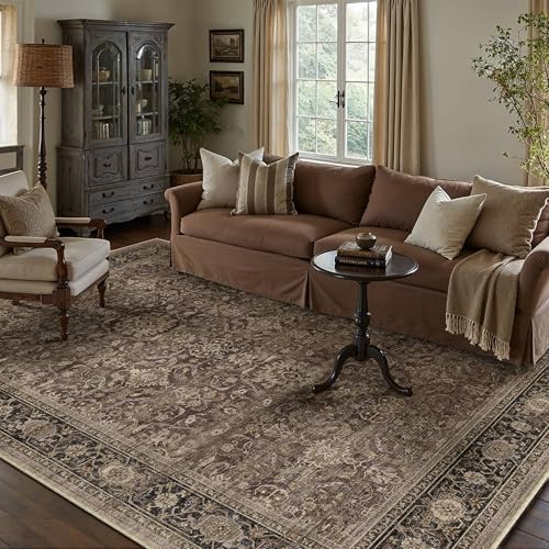 HUGEAR Brown Washable 5x7 Area Rugs by HUGEAR
