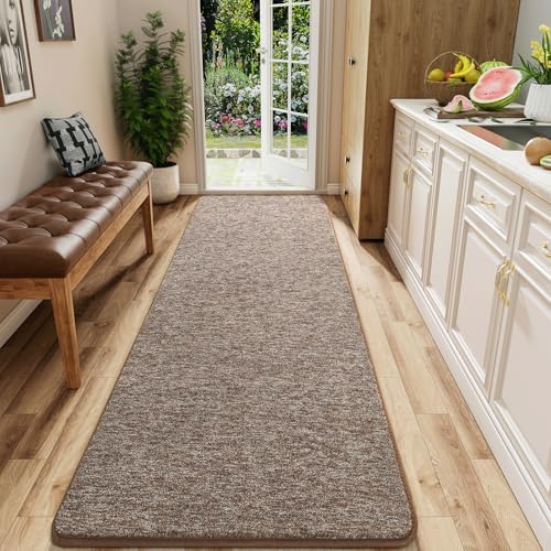 AROGAN 2x8 Runner Rug for Hallway, Long Runner Rugs Non Slip, Matte Brown by AROGANAREARUG