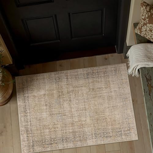 HUGEAR Brown 2x3 Neutral Area Rugs by HUGEAR