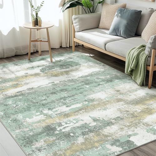 BEIMO 6x9 Green Abstract Area Rug, Washable Non-Slip by BEIMO