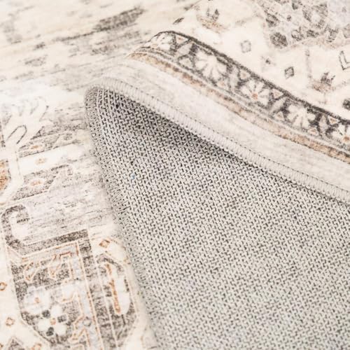 7x7 Area Rug Washable Living Room Rugs: 7ft Square Ultra Thin Soft Oriental - Image 7