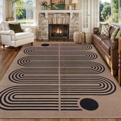 Tangsoo Easy Jute 5x7 Washable Living Room Rug, Non-Slip Indoor Outdoor Rugs - Image 2