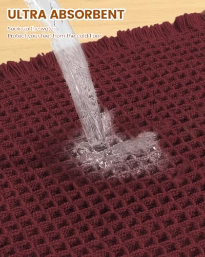 Smiry Waffle Bath Mat 36X24, Extra Soft Absorbent Bathroom Rugs - Image 5