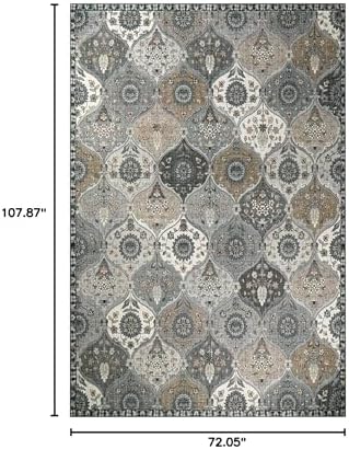 Lahome Moroccan Washable Area Rug 6x9, Large Living Room Rugs - Image 2