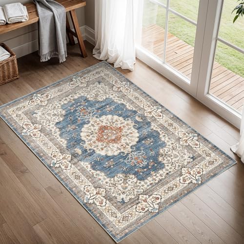 2x3 Area Rug Washable Vintage: Non Slip Door Mat - Image 2