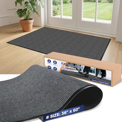 Commercial Floor Mat, 3 x 5 FT Extra Large Door Mat, Indoor/Outdoor Entrance Mat by MossGrip