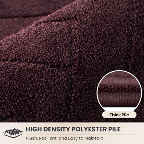 PURRUGS Hallway Runner Rug, Burgundy Red - Image 4