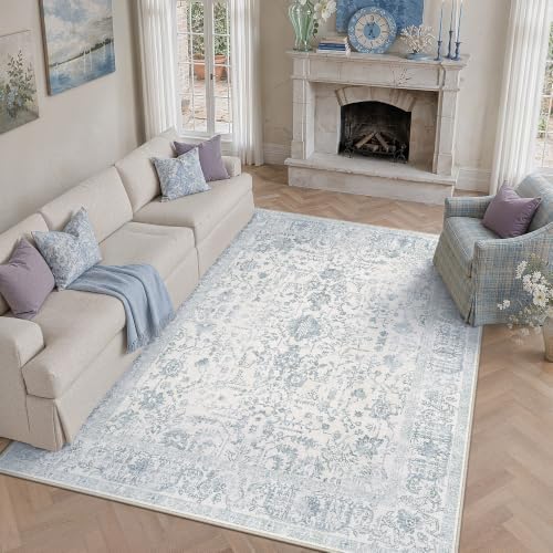 PureCozy Blue 9x12 Washable Area Rug - Image 2