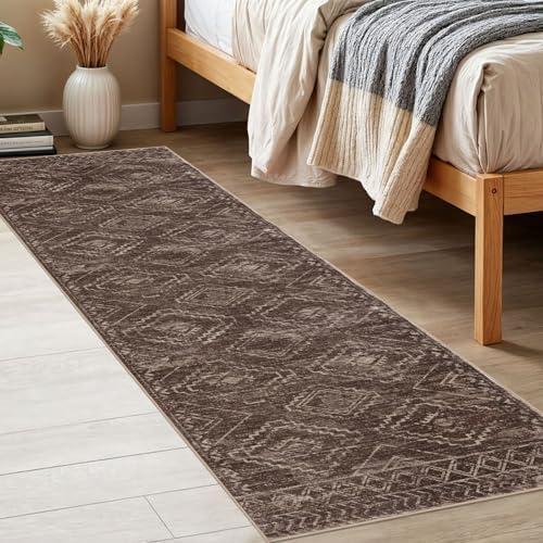 KILOCOCO Washable Runner Rug 2x6 ft Hallway Runners, Chocolate Brown - Image 4