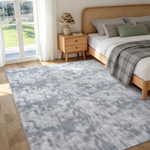 4x6 Tie-dye Grey Area Rug Non-Slip Washable Soft - Image 2