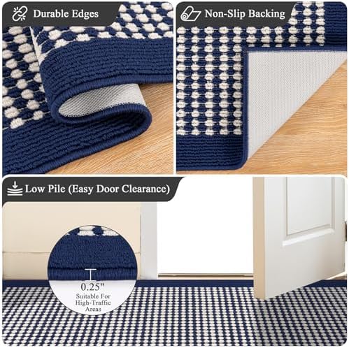Ileading Hallway Runner Rug 2x6 ft, Washable Indoor Navy Carpet - Image 4