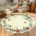 Lahome Floral Washable Round Area Rug, Soft Round Rugs 6ft Ultra-Thin by Lahome