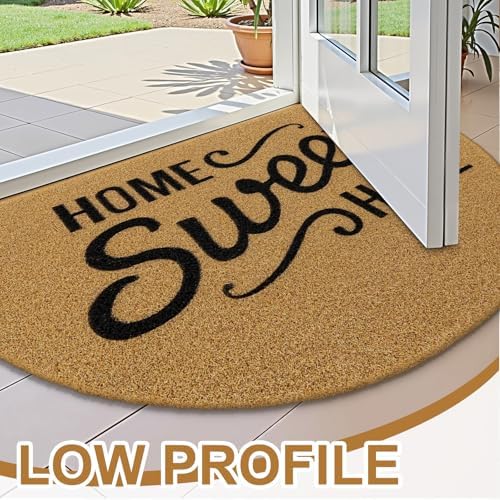 OLANLY Half Circle Door Mat 30x17, Low Profile Doormat - Image 3