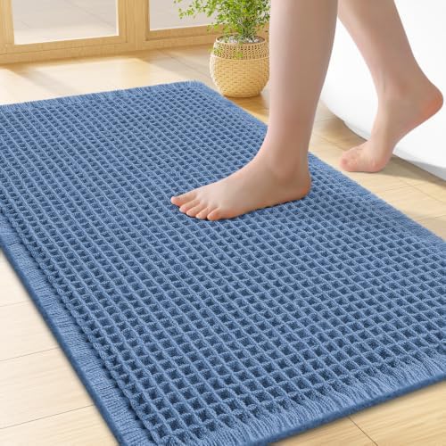 Smiry Waffle Bath Mat 24X16, Extra Soft Absorbent Bathroom Rugs by Smiry
