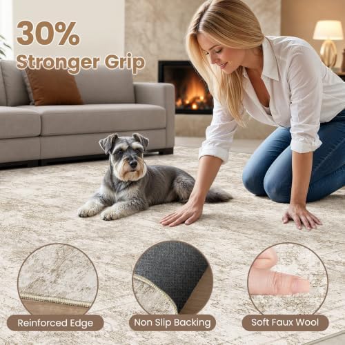 cotiled 6x9 Area Rug for Living Room, Abstract Washable Carpet - Image 2