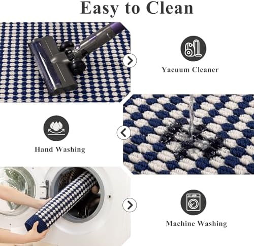 Ileading Hallway Runner Rug 2x6 ft, Washable Indoor Navy Carpet - Image 5