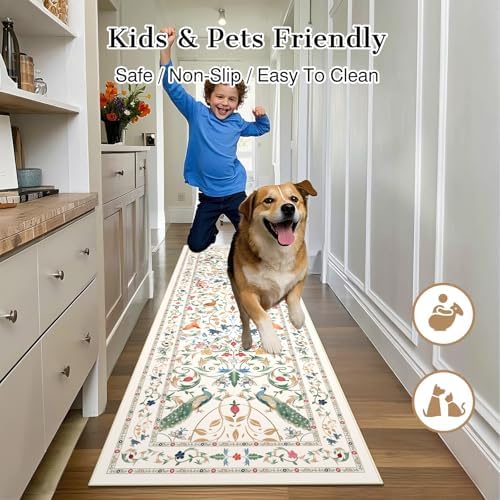 nesrt Jungle Hallway Runner Rug 2x6Ft Non Slip, Botanical Washable Soft Boho - Image 6