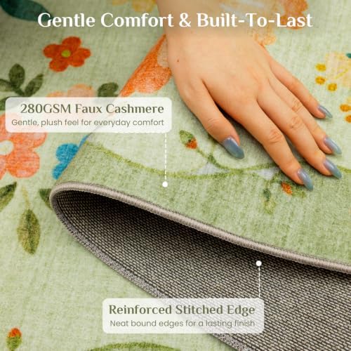 JOLLYVOGUE Floral Runner Rug 2x8, Washable Rug - Image 5