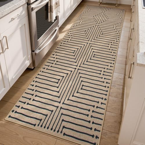 Lahome Easy Jute Washable Runner Rug, 2x8 Farmhouse Kitchen Runner Rug by Lahome