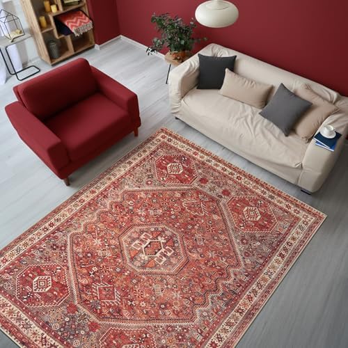 Keen Home Design Vintage Washable Entryway Rug, Non-Slip Low Pile - Image 4