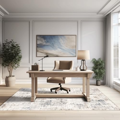FMFUNCTEX 4x6 Washable Brown Neutral Abstract Modern Area Rug - Image 4