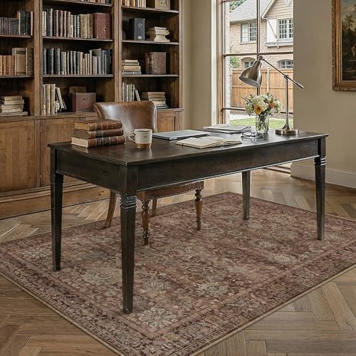 HUGEAR Area Rugs 3x5 Rust Red Vintage Rug - Image 2
