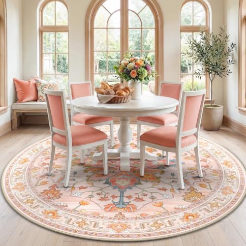 RELEANY Washable Area Rug, Round 7ft by RELEANY