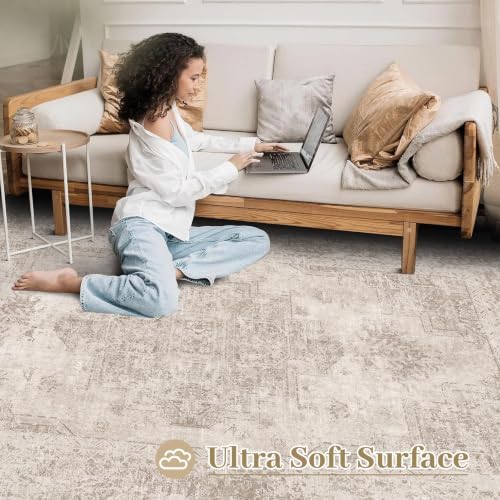 XLUEZ Area Rug 9x12 Living Room Rug, Machine Washable Vintage Distressed - Image 4