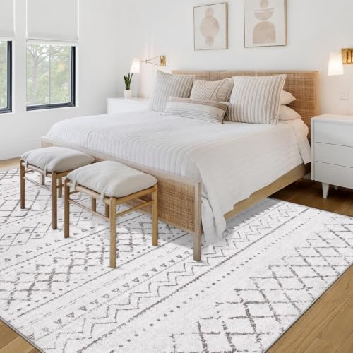 Area Rug for Living Room 6x9: Large Washable Boho Moroccan Rugs Geometric - Image 3