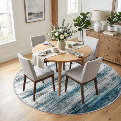 KOZYFLY Round Area Rugs 6Ft Modern Circle Rug - Image 2