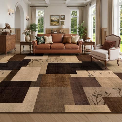Large Area Rugs for Living Room, Modern Geometric Patchwork Carpet Non-Slip - Image 2