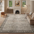 8x10 Grey Brown Washable Area Rug by Unknown