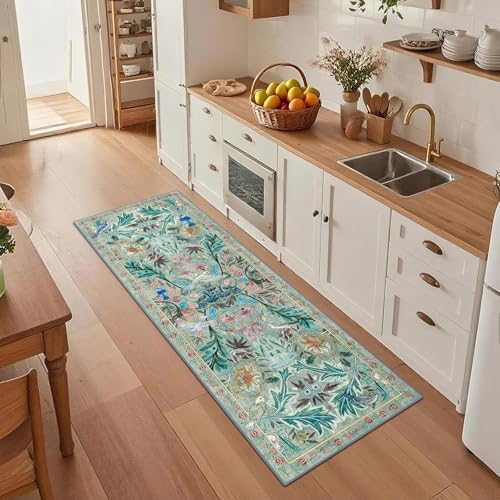 nesrt Jungle Runner Rug for Hallway 2x6, Botanical Washable Soft Boho Floral - Image 2