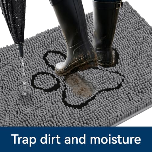 Bcoimo Chenille Doormats Absorb Moisture and Dirt 30*20, Muddy Mats - Image 3