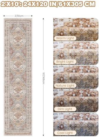 Runner Rug 2x10, Vintage Washable Rugs - Image 2