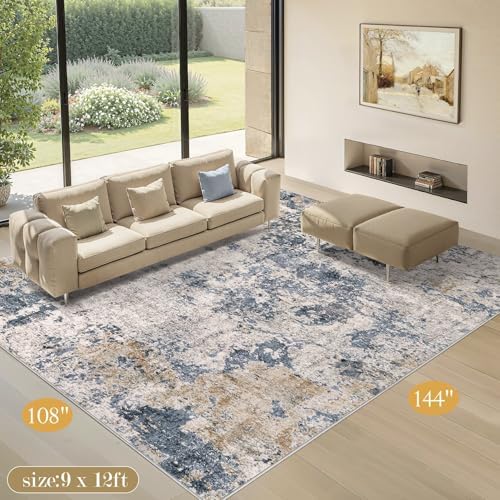 9x12 Area Rug Living Room Abstract Washable Rugs - Image 7