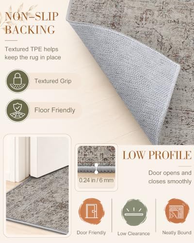 OLANLY 8x10 Washable Area Rug, Soft Non Slip Carpet - Image 7