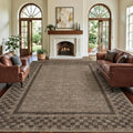 Garvee Checkered Border Washable Rug 8x10 Area Rugs by Garvee