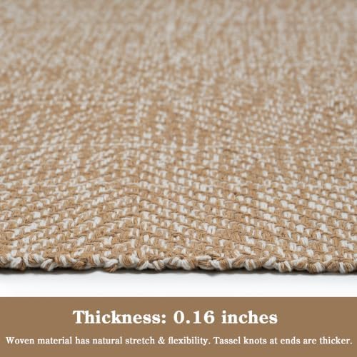 Collive Boho Bathroom Rug, Hand-Woven Cotton Layering Rug - Image 6