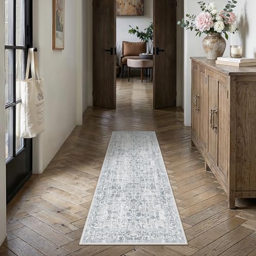 PureCozy Navy Blue Runner Rug 2x6 Vintage Floral - Image 2