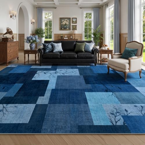 Large Area Rugs for Living Room, Modern Geometric Patchwork Carpet Non-Slip - Image 2