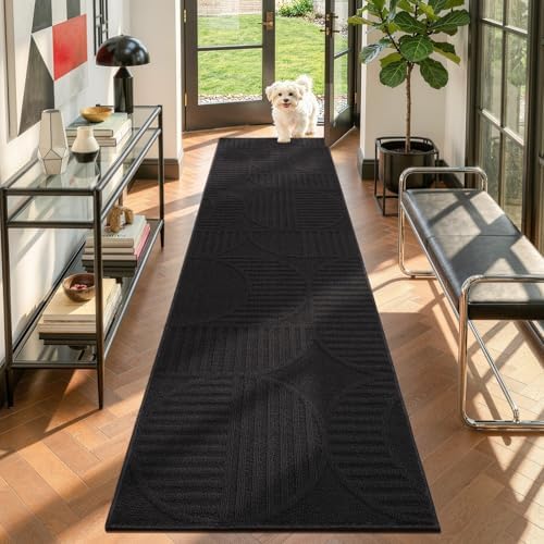 Findosom Hallway Runner Rug 2x8, Geometric High-Low Textured Runner by Findosom
