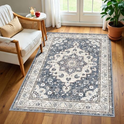 Washable 3x4 Entryway Area Rug: Non-Slip Stain Resistant Floor Mat Light Weight by HYHAOYUNLAI