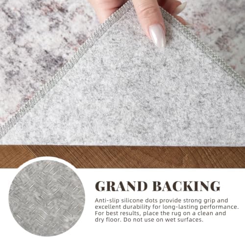 2x3 Pink Gray Washable Area Rug - Image 2