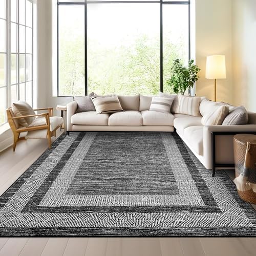 GarveeHome Area Rug 5x7 Distressed Bordered Washable Non Slip Floor Carpet - Image 2