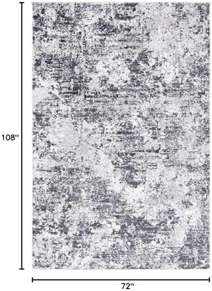 SAFAVIEH Amelia Area Rug 6'x9', Modern Charcoal & Ivory ALA705H - Image 3