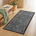 DUKINO 2x4 Rug, Washable Vintage Floral Bathroom Runner Rug, Dark Blue by DUKINO