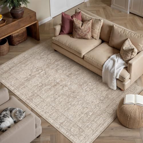 HUGEAR Beige Area Rug 3x5 Washable Neutral Rug - Image 2