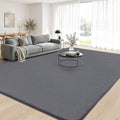 6x9Ft Area Rugs for Bedroom Upgrade Non-Slip Rug Low Pile Carpet Darkgray by Isdook