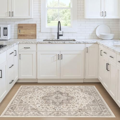 cotiled 3x5 Area Rug for Living Room, Traditional, Light Brown - Image 2